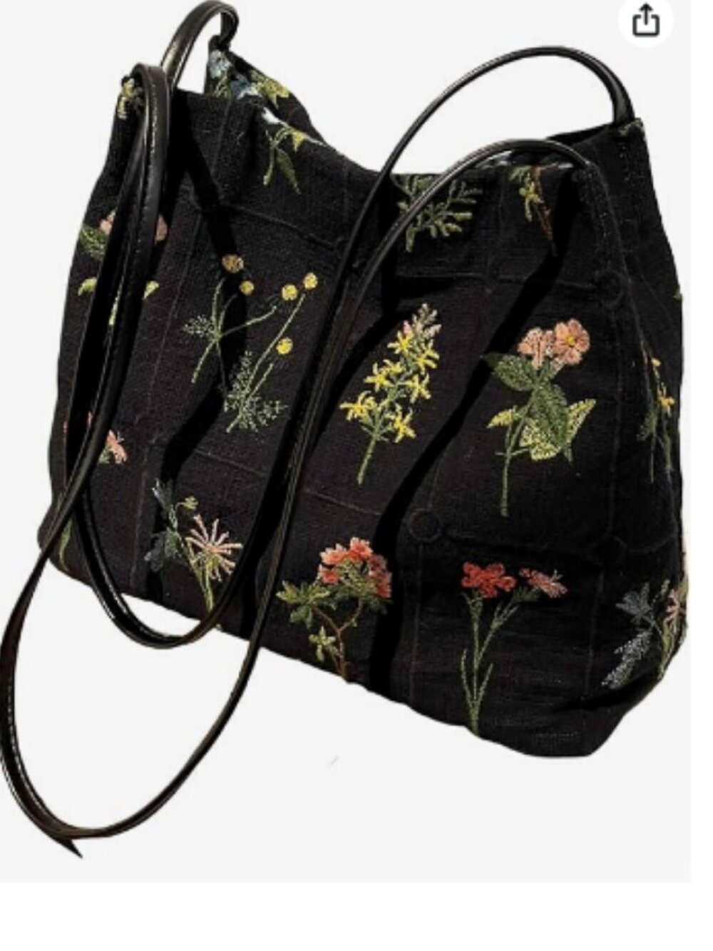 Floral Canvas Tote Bag Women's Aesthetic Shoulder Crossbody Handbag
